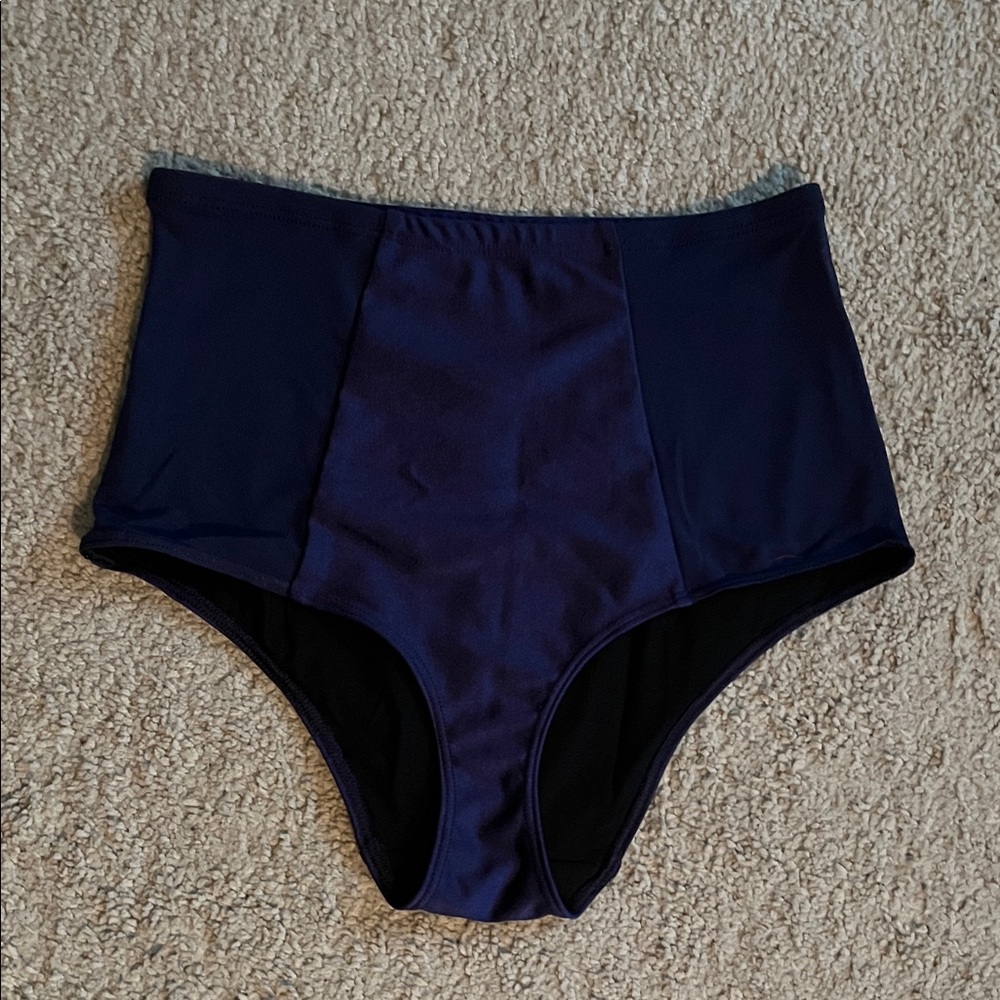 Vintage American Apparel High-Waisted Navy Swim Bottoms Size Medium